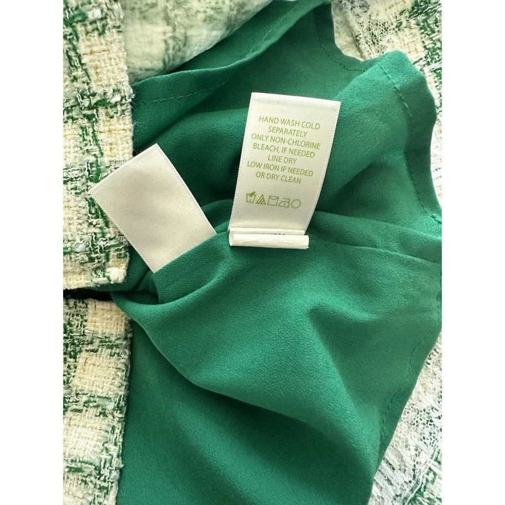 Lilly Pulitzer Girls Shift Dress Fiddle leaf Green Windowpane Tweed Sz 3